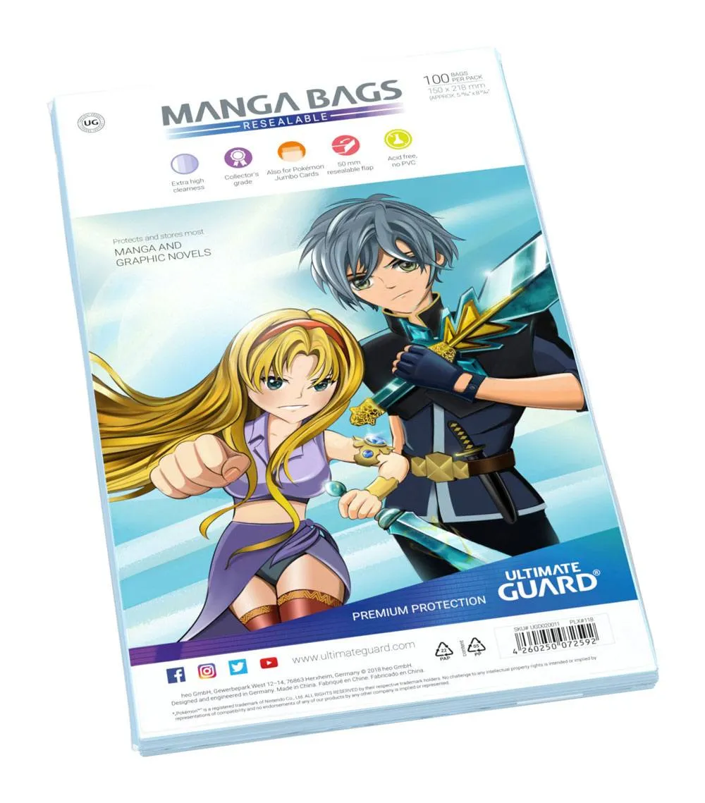 Ultimate Guard Manga Bags Resealable 15 x 21.8 cm (100 Unidades)